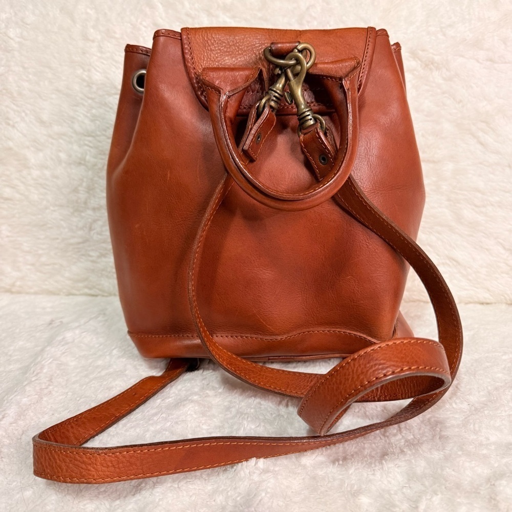 Vintage Italian Leather Backpack Tan - Picture 3 of 13